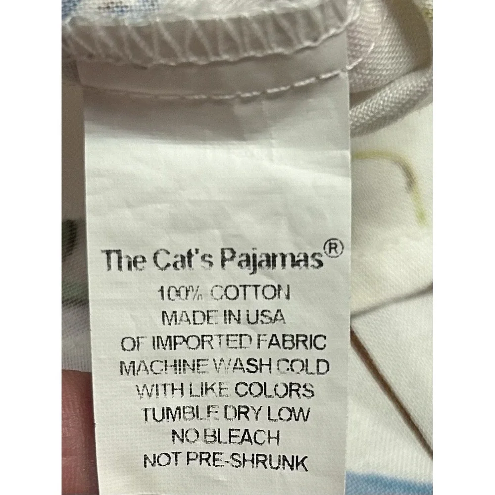 Vintage The Cat's Pajamas Short Set Button Front Birds Short Sleeve Rare - Picture 9 of 16